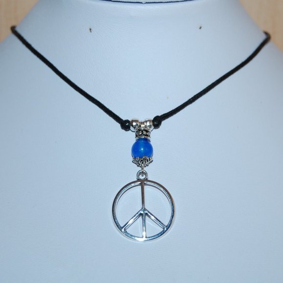 Peace Necklace,Peace Chocker Necklace,Peace Pendant,Choker Necklace - Picture 1 of 4